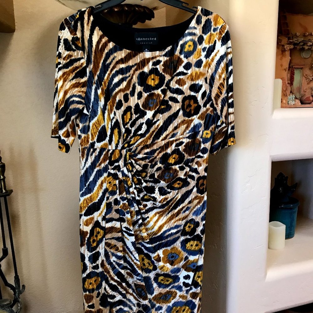 Silky soft, leopard print dress, size 10